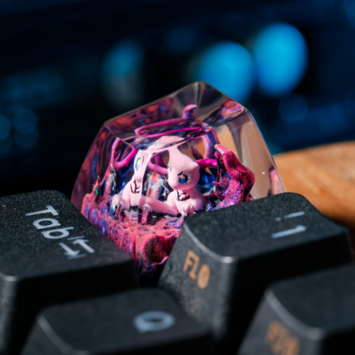 Mew Pokemon Keycaps Artisan - Custom Resin Keycaps