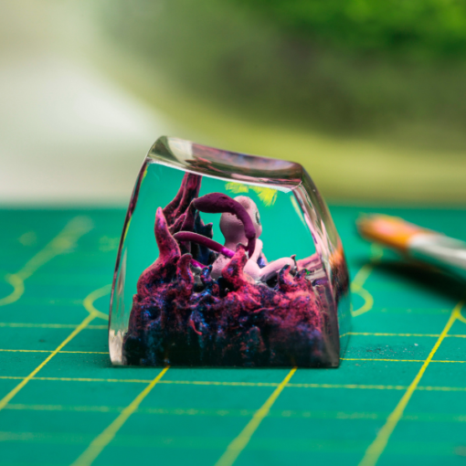 Mew Pokemon Keycaps Artisan - Custom Resin Keycaps