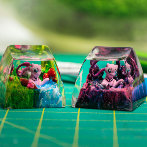 Mew Pokemon Keycaps Artisan - Custom Resin Keycaps