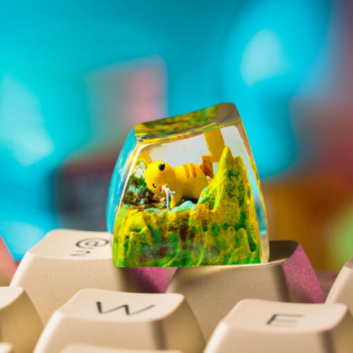 Pikachu Pokemon Keycaps Artisan,Pikachu Keycaps, Custom Resin Keycaps