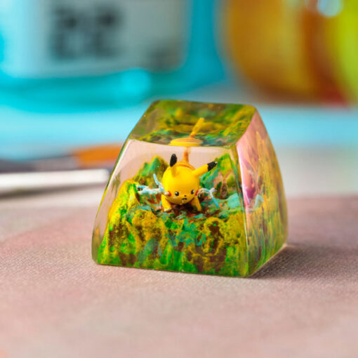 Pikachu Pokemon Keycaps Artisan,Pikachu Keycaps, Custom Resin Keycaps