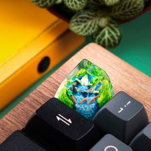 Resin Celebi Pokemon Keycaps Artisan