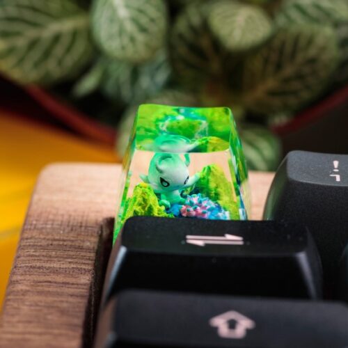 Resin Celebi Pokemon Keycaps Artisan