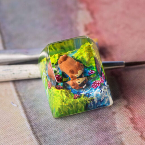 Bidoof Pokemon Keycaps Artisan Custom Resin Keycaps