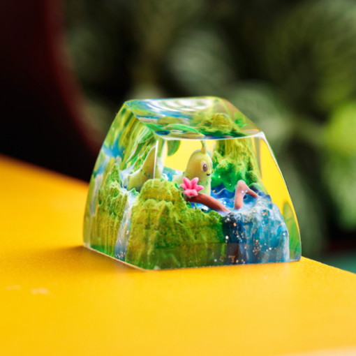 Chikorita Pokemon Keycaps Artisan Custom Resin Keycaps (1)