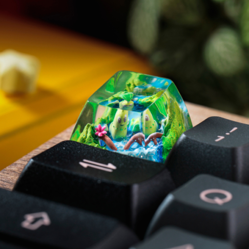 Chikorita Pokemon Keycaps Artisan Custom Resin Keycaps (8)