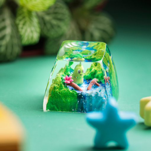 Chikorita Pokemon Keycaps Artisan Custom Resin Keycaps (9)