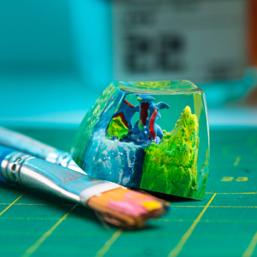 Garchomp Pokemon Keycaps Artisan Custom Resin Keycaps (8)