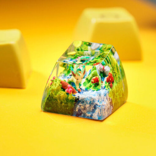 Leafeon Pokemon Keycaps Artisan Custom Resin Keycaps