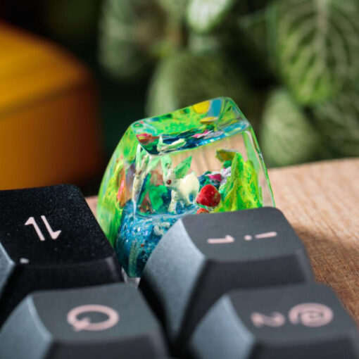 Leafeon Pokemon Keycaps Artisan Custom Resin Keycaps