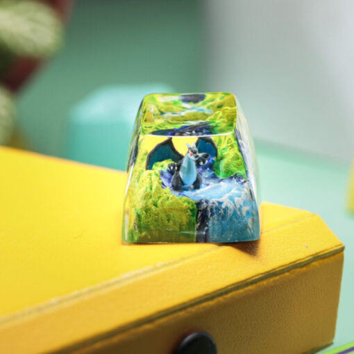 Lizardon Mega X Pokemon Keycaps Artisan - Custom Resin Keycaps