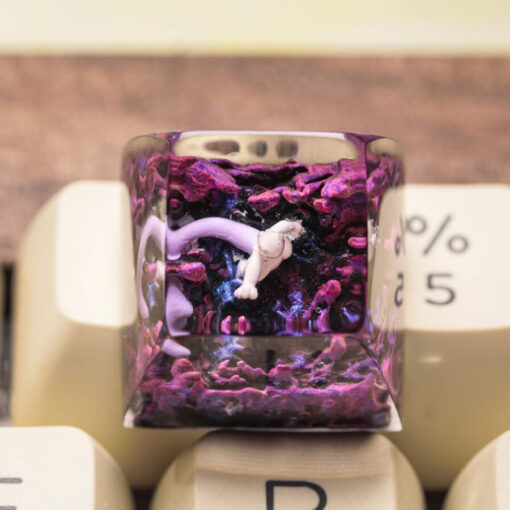 Mewtwo Pokemon Keycaps Artisan Custom Resin Keycaps