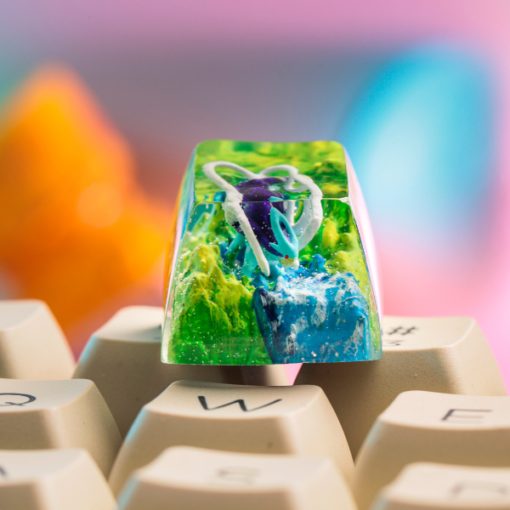 Suicune Pokemon Keycaps Artisan Custom Resin Keycaps (8)