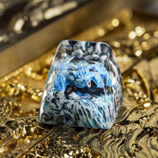 Ice Dragon Keycap Artisan Breath of Ice