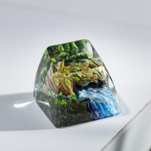 Yellow Green Dragon Keycap Artisan Lord of the Plague