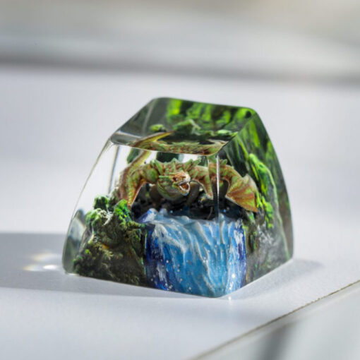 Yellow Green Dragon Keycap Artisan Lord of the Plague